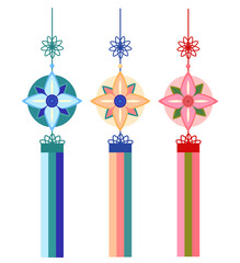 전통 문양 장신구 노리개 일러스트