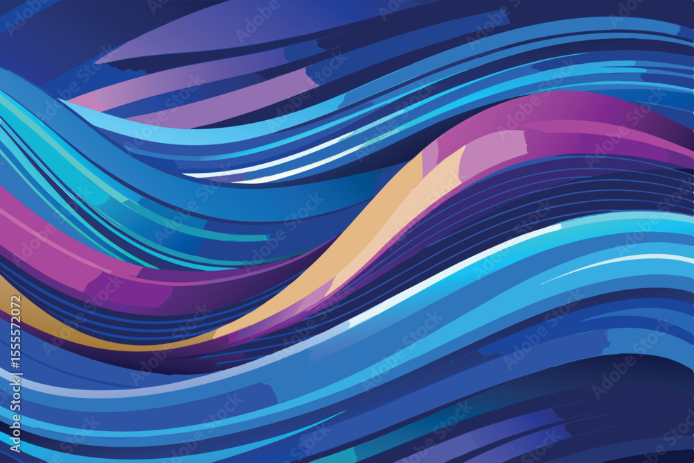 Aufkleber colorful abstract wave patterns create a vibrant visual experience in a digital artwork