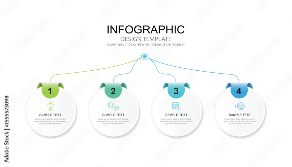 Poster infographic 4 options design elements for your business data. vector illustration