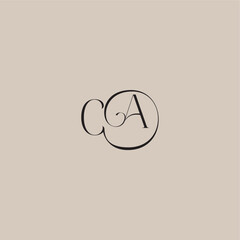 Obraz premium monogram wedding logo elegant and luxury style CA dinamyc curvy initial concept letter