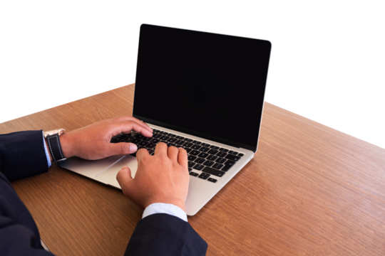 businessman working on laptop