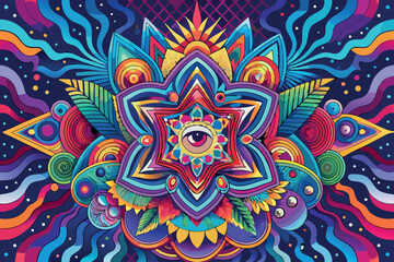 Colorful mandala art featuring intricate patterns and vibrant designs showcased in a surreal modern style