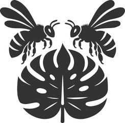 A bee insect black vector illustration silhouette drawing