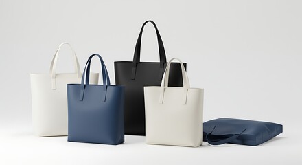 Elegant Tote Bags Premium Leather Collection in Classic Colors