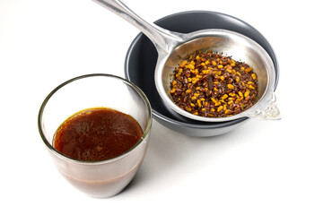 Indian home ready mixture good made from Flex seeds, Fenugreek seeds, coffee powder and tea powder...