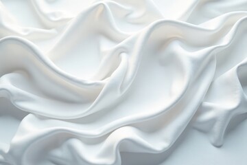 Obraz premium Swirling white silk, delicate folds, luxurious texture, ripple, wave