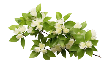 Realistic bouquet of white flowers isolated on transparent background.