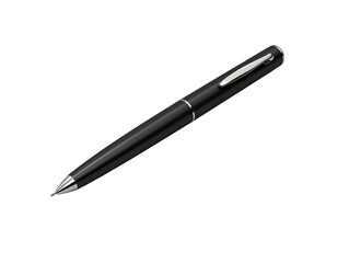 Realistic black pen isolated on transparent background