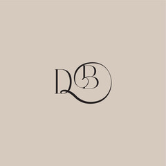 Obraz premium monogram wedding logo elegant and luxury style DB dinamyc curvy initial concept letter