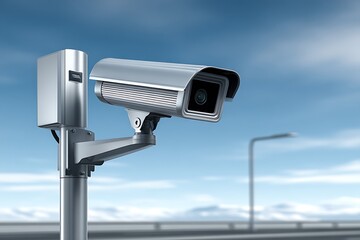 Security camera on a bridge