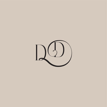monogram wedding logo elegant and luxury style DD dinamyc curvy initial concept letter