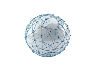 3D network icon isolated on transparent background