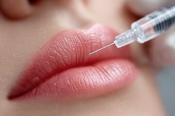 Close-up lip injection