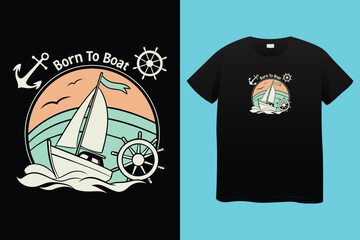 Boating T-Shirt Design – Nautical Style, Sailing Adventure, and Ocean Life Graphic Tee