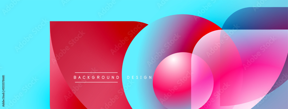 Poster abstract fluid shapes, vibrant colors, modern design. red, blue gradients create dynamic composition