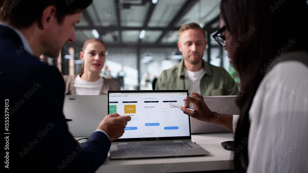 Poster UI UX Designer Team Developing Mobile Shopping
