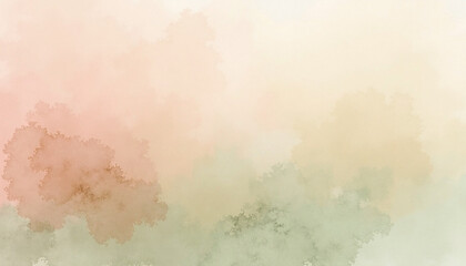 Abstract Watercolor Texture with Earthy Green and Pastel Pink Hues