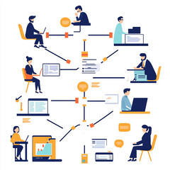 social network concept with info graph  made with generative AI