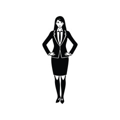 Confident Businesswoman in Suit, Illustrating Strength and Professionalism with Formal Attire