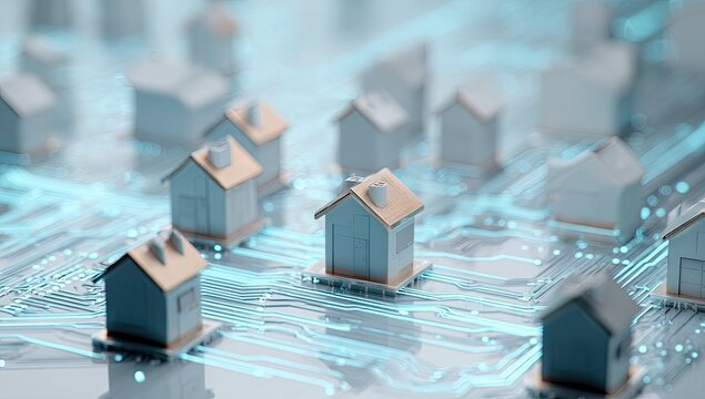 Miniature homes on a circuit board