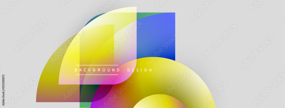 Aufkleber Abstract colorful layers overlap, creating dynamic visual effect. Gradient hues blend smoothly, forming modern background design.