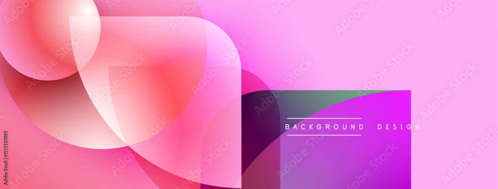 Poster Abstract pink purple design. Overlapping shapes create dynamic visual effect. Modern background suitable for various projects.