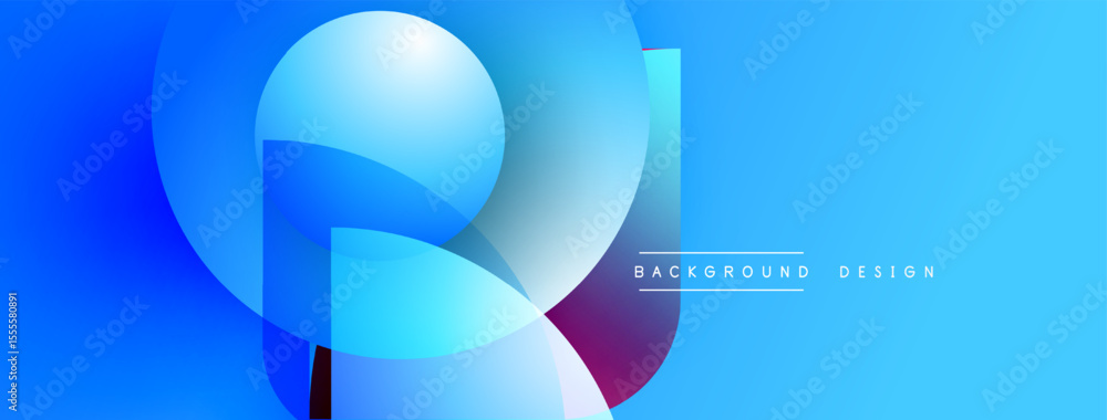 Aufkleber abstract blue design features overlapping circles, gradients. modern aesthetic suitable for backgrou