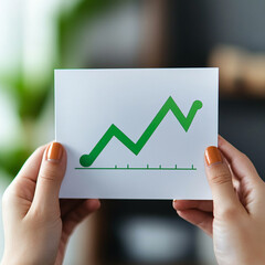 hand drawing graph showing growth and success made with generative AI