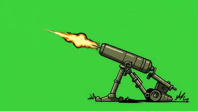 Cartoon cannon firing illustration