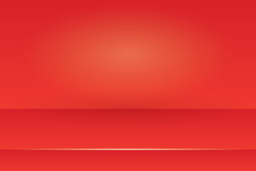 Obraz premium Vibrant red gradient background with subtle spotlight effect and horizontal surface