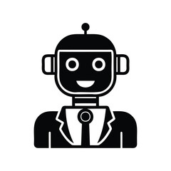 Business robot in a suit with a tie ready for office work