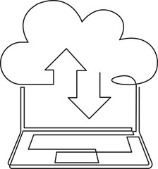 Cloud computer line icon, outline symbol, vector illustration, concept sign, Editable Stroke