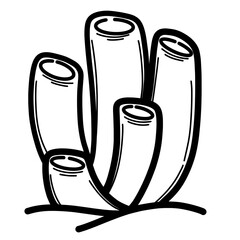 Coral doodle line art