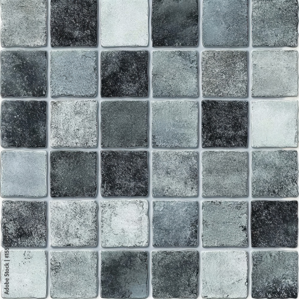 Aufkleber modern square mosaic tile pattern with varied textures in shades pavement cobblestones seamless text