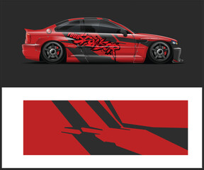 Red and Black Car Wrap Design Template Stylish