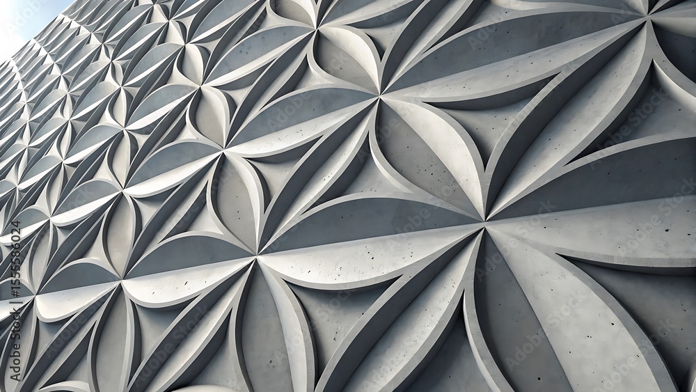 Aufkleber 3d abstract render of concrete parametric pattern