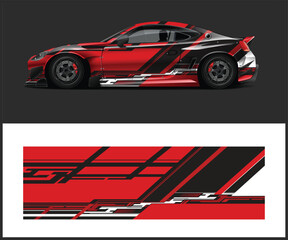 Obraz premium Red and Black Racing Car Wrap Design Digital