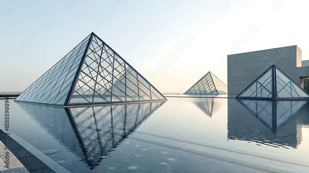 Poster 3d illustration of abstract minimal architecture block thirty nine