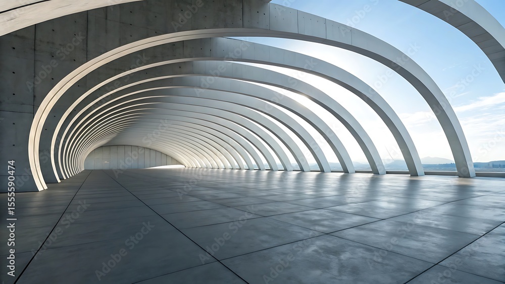Leinwandbilder 3d render of abstract curve structure futuristic architecture one