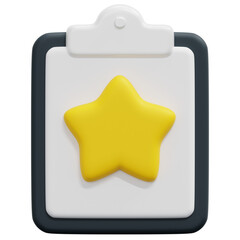 3D Star Clipboard Icon