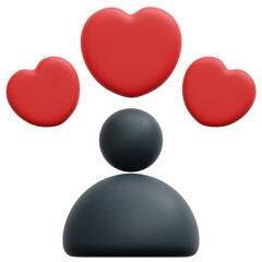 3D User Love Icon