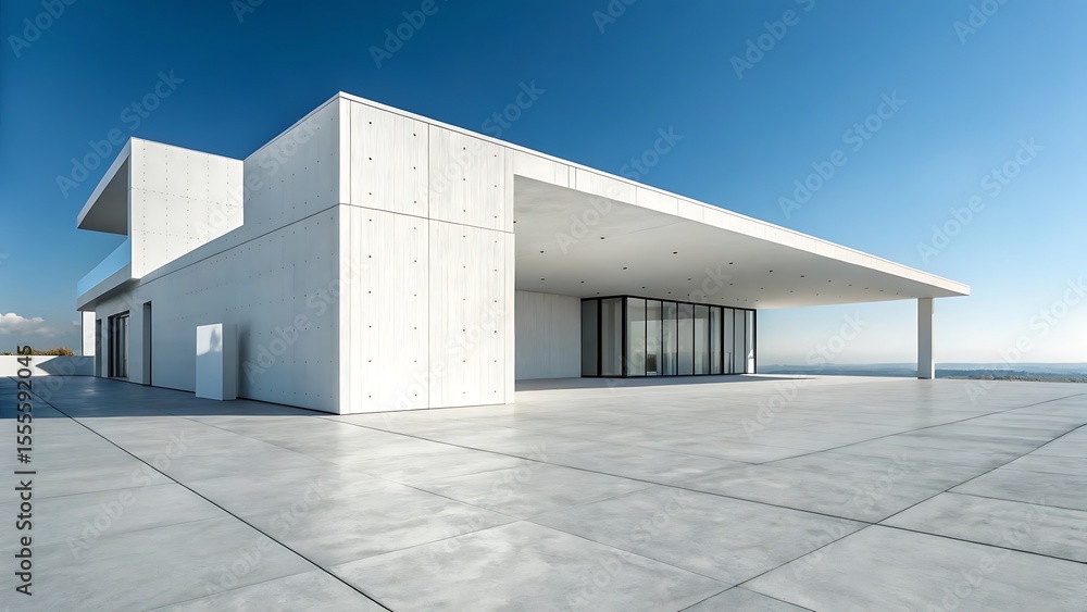 Poster 3d render of abstract modern geometry architecture scene five