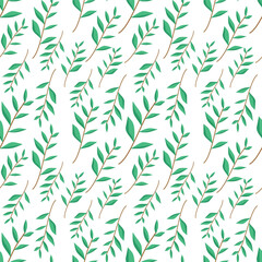 leaves floral seamless pattern