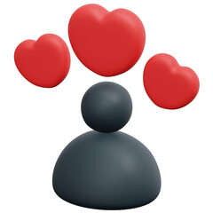 3D User Love Icon