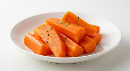 Boiled Carrot Wedges Lightly Salted