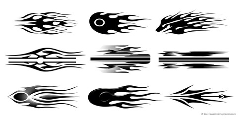 Abstract tribal flame designs
