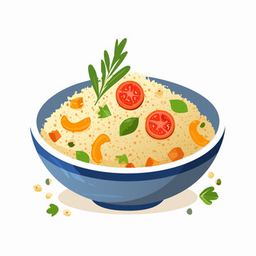 Delicious and Healthy Couscous Bowl with Vegetables