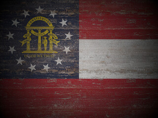 Old wooden Georgia state flag