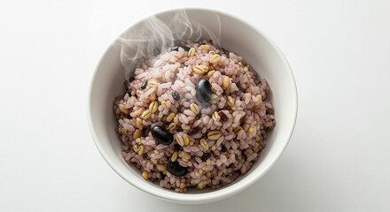 Multigrain Rice (Japgokbap) in White Bowl