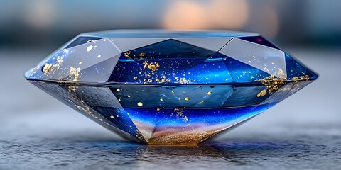 Blue gem with gold specks